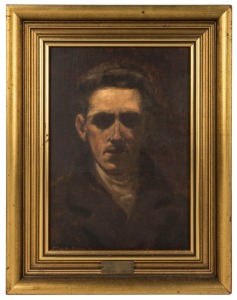 CLAUDE&nbsp;SWINTON DISTON&nbsp;(1859-1940), Self Portrait, oil on canvas, signed lower left, with title plaque,&nbsp; 35 x 24cm, 48 x 37cm overall