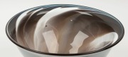 DON WREFORD Australian cream and brown art glass bowl, engraved "Don Wreford, 1982", 17cm high, 29cm diameter - 3