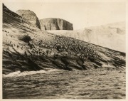 THE B.A.N.Z. ANTARCTIC EXPEDITION:Official original photograph by Captain Frank Hurley:Image B5 - Title: New Discoveries in Antarctica,with official "MAWSON ANTARCTIC EXPEDITION" handstamp and release date "MONDAY APR. 6, 1931" verso, together with the of