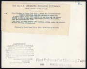 THE B.A.N.Z. ANTARCTIC EXPEDITION:Official original photograph by Captain Frank Hurley:Image B6 - Title: Raising the Flag over new Antarctica Territory,with official "MAWSON ANTARCTIC EXPEDITION" handstamp and release date "MONDAY APR. 13, 1931" verso, to - 2