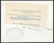 THE B.A.N.Z. ANTARCTIC EXPEDITION:Official original photograph by Captain Frank Hurley:Image B10 - Title: Antarctic Alpine Club,with official "MAWSON ANTARCTIC EXPEDITION" handstamp and release date "TUESDAY APR. 21, 1931" verso, together with the officia - 2