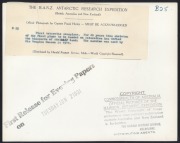 THE B.A.N.Z. ANTARCTIC EXPEDITION:Official original photograph by Captain Frank Hurley:Image B25 - Title: First Antarctic Aeroplane,with official "MAWSON ANTARCTIC EXPEDITION" handstamp and release date "TUESDAY JUN. 2, 1931" verso, together with the offi - 2