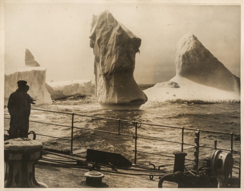 THE B.A.N.Z. ANTARCTIC EXPEDITION:Official original photograph by Captain Frank Hurley:Image B29 - Title: A Glittering Ruin,with official "MAWSON ANTARCTIC EXPEDITION" handstamp and release date "TUESDAY MAY 19, 1931" verso, together with the official let