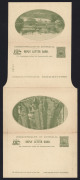 Letter Cards: 1911 1d + 1d Full-Face Design Reply Lettercard, 'Giant Red Gum,Vic' and 'Queen's Gardens Perth, WA' illustrations, in olive-green, fine unused; BW:LC13.