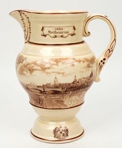 Centenary of Melbourne jug by William Adams & Sons Ltd, England 1934, limited edition 118/200, with accompanying certificate, 25cm high