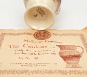 Centenary of Melbourne jug by William Adams & Sons Ltd, England 1934, limited edition 118/200, with accompanying certificate, ​​​​​​​25cm high - 3