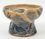 MERRIC BOYD pottery vase with windswept tree in landscape, incised "Merric Boyd 1945",  14cm high, 20cm wide  - 3