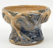 MERRIC BOYD pottery vase with windswept tree in landscape, incised "Merric Boyd 1945",  14cm high, 20cm wide  - 4