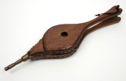 Australian Arts & Crafts bellows with carved gumnuts and leaves, circa 1900, 68cm long - 2