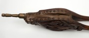 Australian Arts & Crafts bellows with carved gumnuts and leaves, circa 1900, 68cm long - 3