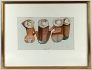 DOROTHY BRAUND (1926-2013), untitled seated figures on beach, watercolour, signed lower centre "Braund 93" 24cm x 39cm, 48cm x 62cm overall Provenance: The Estate of Dorothy Braund thence by decent - 2