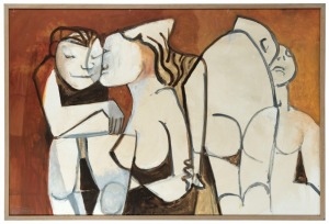 DOROTHY BRAUND (1926-2013), Four Friends, oil on board,&nbsp; signed lower left "Braund '01", 59cm x 89cm, 62cm x 92cm overall Provenance: The Estate of&nbsp;Dorothy Braund thence by decent