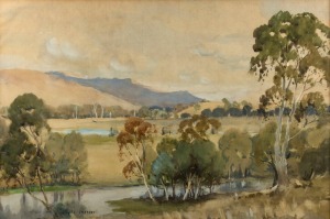 CARLYLE JACKSON (1891-1940), (untitled Australian landscape scene), watercolour, signed lower left "Carlyle Jackson", 34 x 51cm, 59 x 75cm overall