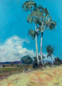PIERS BATEMAN (1947-2015), untitled landscape, gouache, signed lower right "Bateman", ​​​​​​​53 x 38cm, 81 x 64cm overall