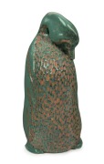 KLYTIE PATE green glazed bird statue, incised "Klytie Pate", 21.5cm high - 2