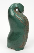 KLYTIE PATE green glazed bird statue, incised "Klytie Pate", 21.5cm high - 3