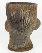 GUS McLAREN&nbsp;pottery garden planter, incised "Gus McLaren" 29cm high. PROVENANCE: Purchased from Betty McLaren sale at Merimbula N.S.W. - 3