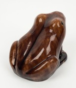 BENDIGO POTTERY frog with unusual brown glaze, 15cm high, 20cm long - 4