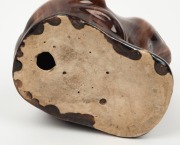 BENDIGO POTTERY frog with unusual brown glaze, 15cm high, 20cm long - 5