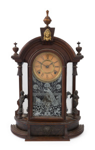 ANSONIA "Triumph" American 8 day time and strike movement, original paper label on the back, circa 1880, 63cm high