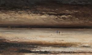 COLIN ROSS PARKER (1941 - ), Diamantina Flood Plain, Western Queensland, oil on board, signed lower left "Colin Parker", ​​​​​​​40 x 65cm, 57 x 83cm overall