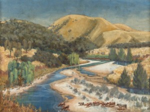 DUNCAN GOLDFINCH (1888-1960), Australian landscape, oil on board, signed lower left and dated 1959, titled verso (illegible), 45 x 60cm 65 x 80cm overall