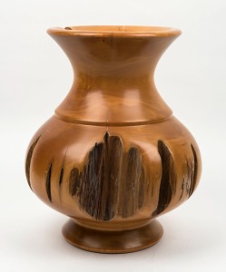 A vintage Tasmanian huon pine mantle urn, 20th century, 35cm high
