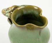 REMUED green glazed pottery vase with applied gumnuts, leaves and branch handle, incised "Remued Hand Made 54/8M", ​​​​​​​22cm high&nbsp; - 5