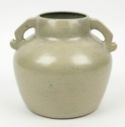 DOROTHY SUTHERLAND two handled pottery vase, incised "Dorothy Sutherland". Sutherland worked with both Klytie Pate and John Barnard Knight in Melbourne during the 1940s and 50s.&nbsp; 18cm high, 21cm wide