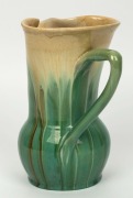 REMUED&nbsp;green glazed pottery jug with branch handle,&nbsp; incised "Remued 146L", ​​​​​​​20cm high&nbsp; - 2