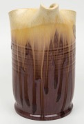 REMUED&nbsp;pottery jug with mauve and cream glaze,&nbsp; incised "Remued 72", bearing original foil label,&nbsp; 22.5cm high&nbsp; - 2
