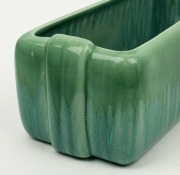 MELROSE WARE green glazed pottery flower trough, stamped "Melrose Ware, Australian", 11.5cm high, 32cm wide - 2