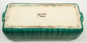 MELROSE WARE green glazed pottery flower trough, stamped "Melrose Ware, Australian", 11.5cm high, 32cm wide - 4