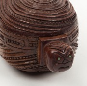 Maori treasure box, carved wood and paua shell, 20th century,  ​​​​​​​31cm wide - 4