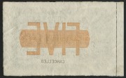 BANK OF NEW ZEALAND, Five Pounds sterling, Wellington, (19- printed), discordant numbers No.396901 - No.406900, printed both sides, officially perforated 'CANCELLED', imprint of Bradbury Wilkinson & Co.Ld. Engravers & c. London, '15 Jan '02' handwritten i - 2