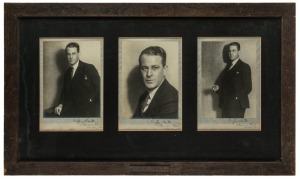 HUBERT ENNOR&nbsp;framed black and white photo display with captions and name plaque, ​​​​​​​44 x 74cm overall