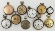 POCKET WATCHES, group of ten assorted examples 19th and 20th century,