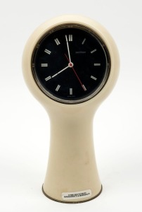 MANGIAROTTI AND MARASSUITI "Secticon" vintage Swiss made desk clock, early battery operated with good quality lever escapement mechanism, circa 1950s, 24cm high
