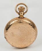 ELGIN antique pocket watch in finely engraved rolled gold case, with crown wind and subsidiary dial, 19th century, ​​​​​​​8cm high overall - 2