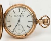 ELGIN antique pocket watch in finely engraved rolled gold case, with crown wind and subsidiary dial, 19th century, ​​​​​​​8cm high overall - 3