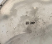 An antique sterling silver inkwell with inscription "Presented To J.F. CROW Esq. As Token Of Esteem From The Teachers. WEST HAWTHORN Presbyterian Sunday School, 5th April, 1909", ​​​​​​​15cm diameter - 5