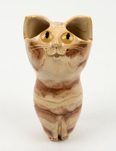 SCHAER pottery cat vase, impressed "Shaer, Australia", 15.5cm high