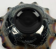 "Kookaburra" amethyst carnival glass master bowl, ​​​​​​​8cm high, 24cm wide - 2