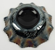 "Shrike" amethyst carnival glass master bowl, ​​​​​​​8cm high, 24cm wide - 2