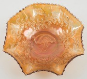 "Emu" carnival glass master bowl, ​​​​​​​8cm high, 25cm wide