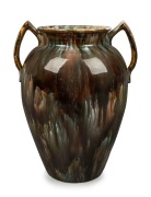 REGAL MASHMAN two handled pottery vase, impressed "Regal Mashman 10B", ​​​​​​​36cm high 