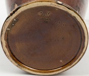 REGAL MASHMAN Art Deco style brown glazed pottery vase,  bearing original foil label "Regal Art Pottery", impressed "Regal Mashman, 10B", 32cm high  - 4