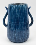 JOHN CAMPBELL blue glazed pottery vase with two handles, incised "John Campbell, Tasmania", 27cm high&nbsp; - 2