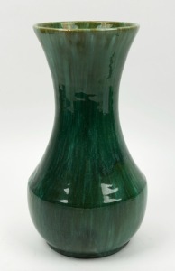 JOHN CAMPBELL green glazed pottery vase, incised "John Campbell, 1934", 34cm high