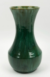 JOHN CAMPBELL green glazed pottery vase, incised "John Campbell, 1934", 34cm high 